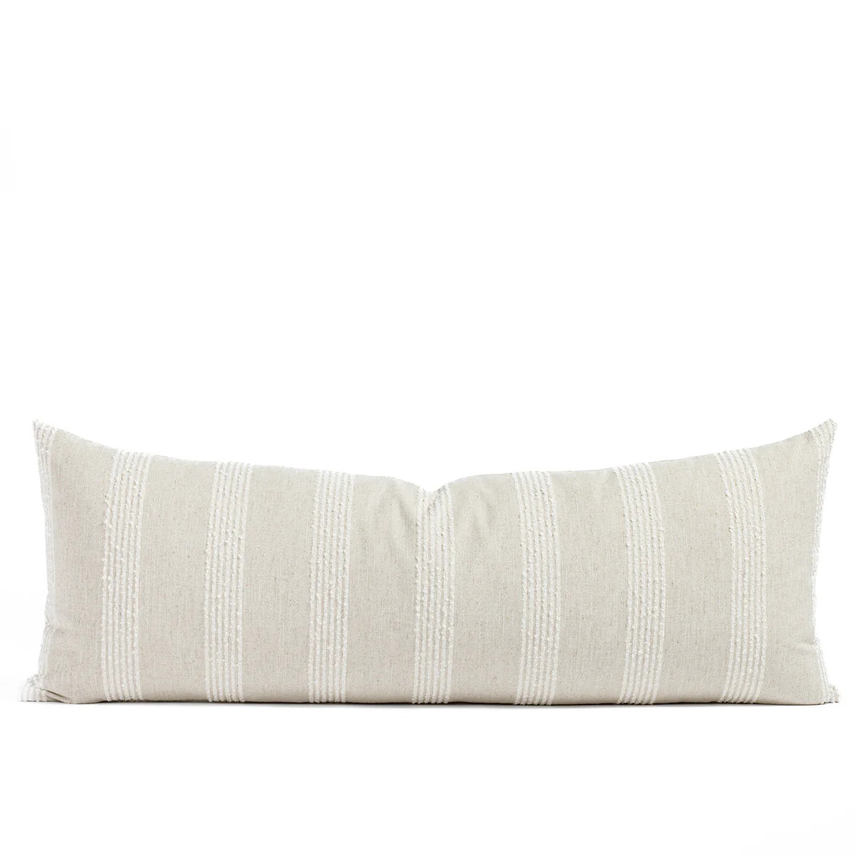 Finn Stripe 16x42 Bolster Pillow, Natural | Tonic Living