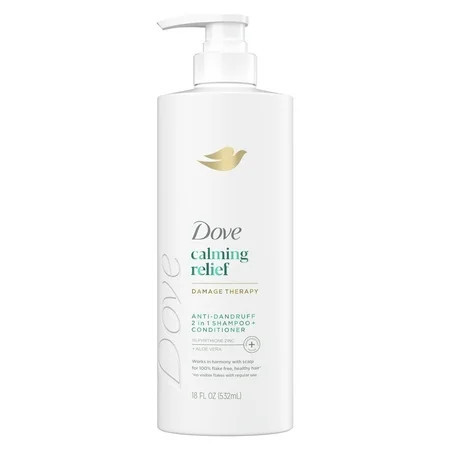 Dove Damage Therapy Derma 2-in-1 Anti-Dandruff Shampoo & Conditioner with Pyrithione Zinc & Aloe Vera 18 oz | Walmart (US)