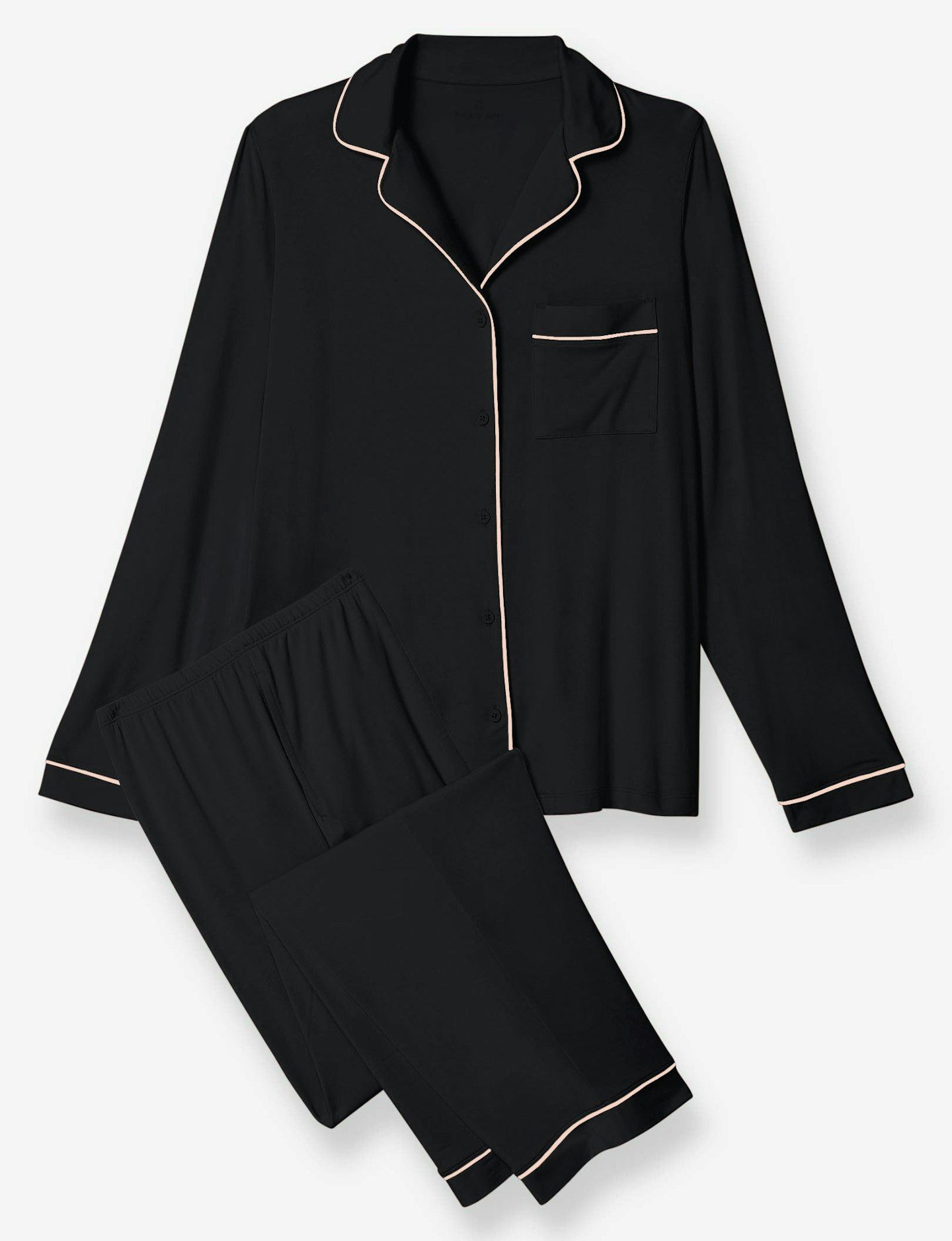 Women's Long Sleeve Top & Pant Pajama Set, Black | Tommy John