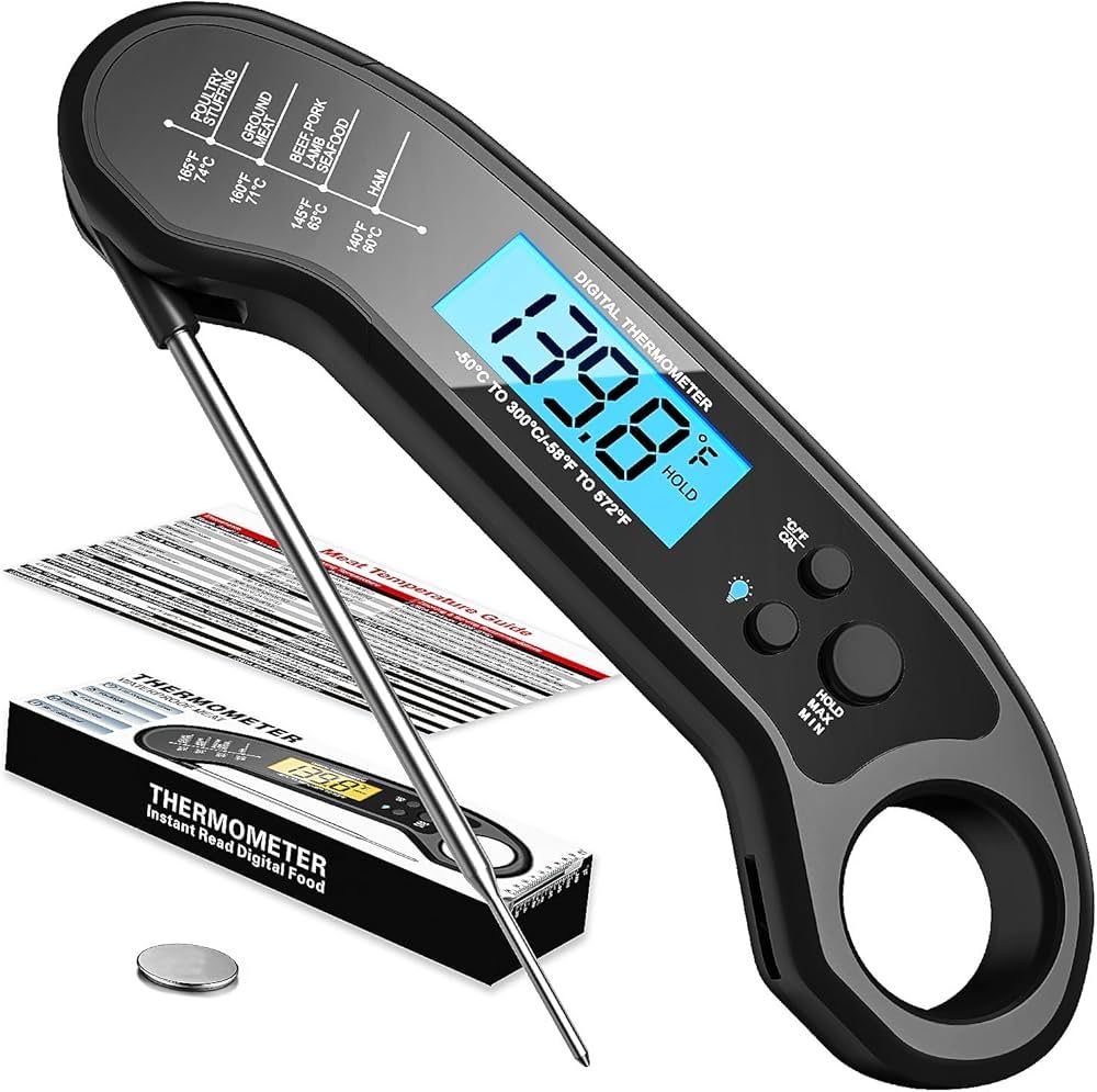Meat Thermometer Digital, Instant Read Meat Thermometer for Grill and Cooking, IP66 Waterproof Fo... | Amazon (US)