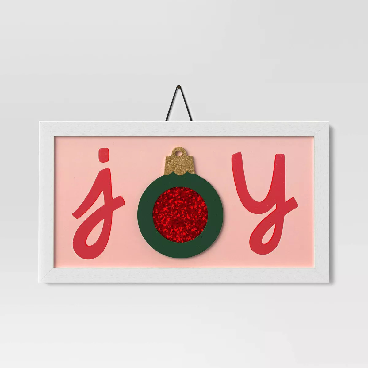 6.5"x11.5" 'JOY' Christmas Wood Wall Art Pink/White - Wondershop™ | Target