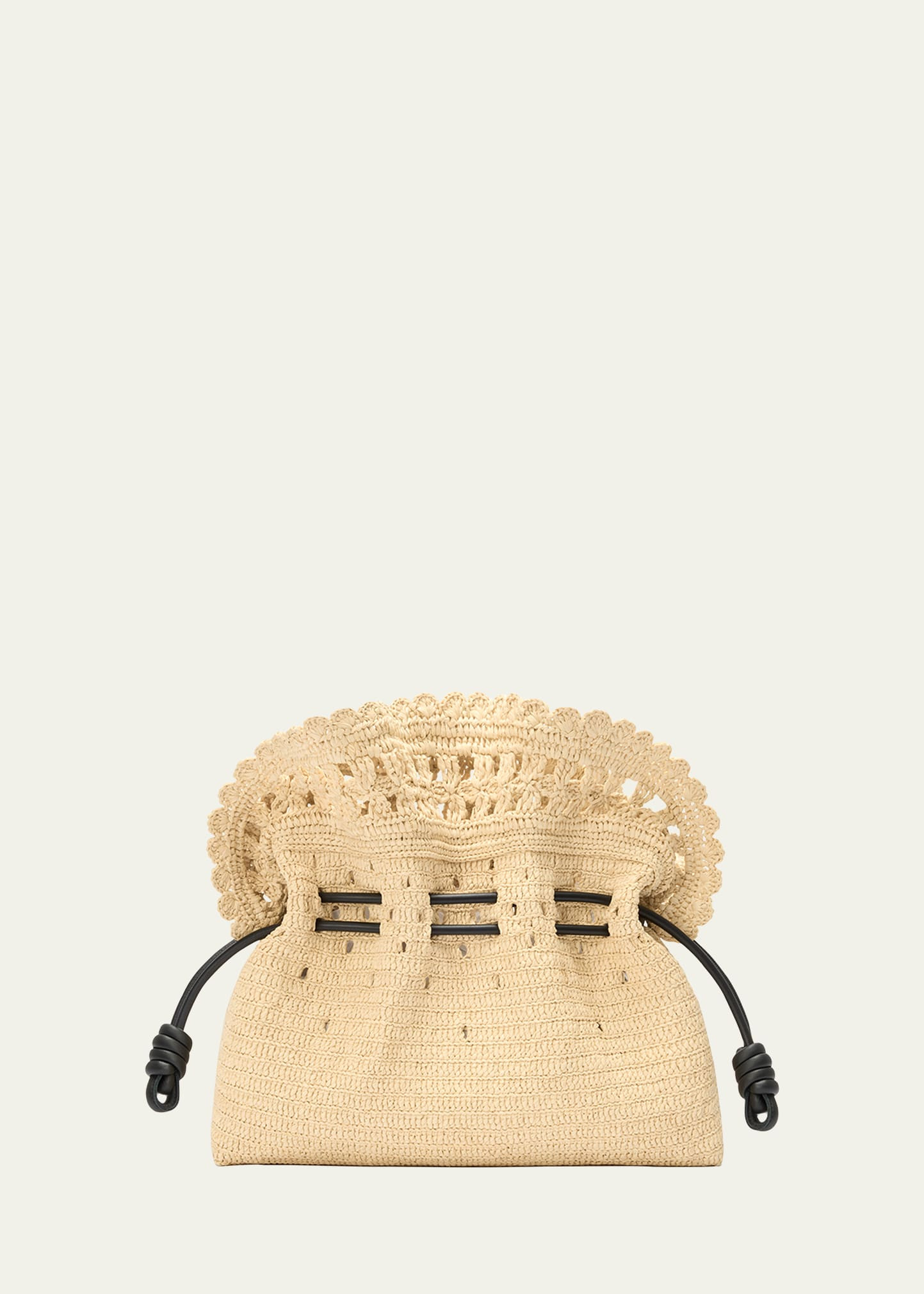 Loewe x Paula’s Ibiza Flamenco Medium Ruffled Clutch Bag in Raffia | Bergdorf Goodman