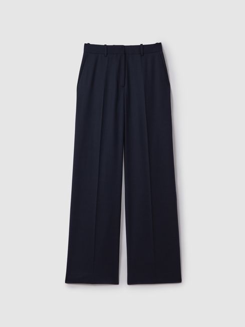 Wool Blend Wide Leg Suit Trousers | Reiss UK