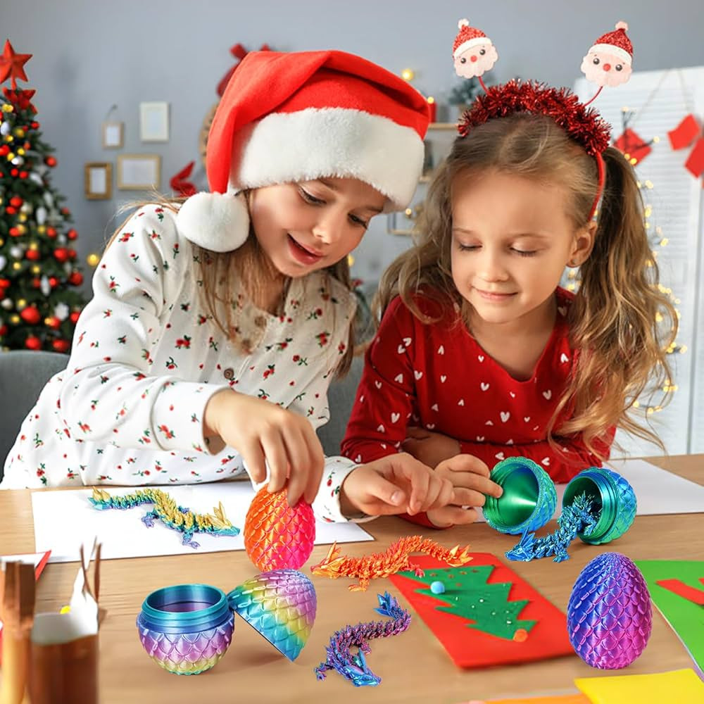 4PCS 3D Printed Easter Dragon Egg - Perfect Basket Essentials Stuffers, Prefilled Easter Eggs Fil... | Amazon (US)