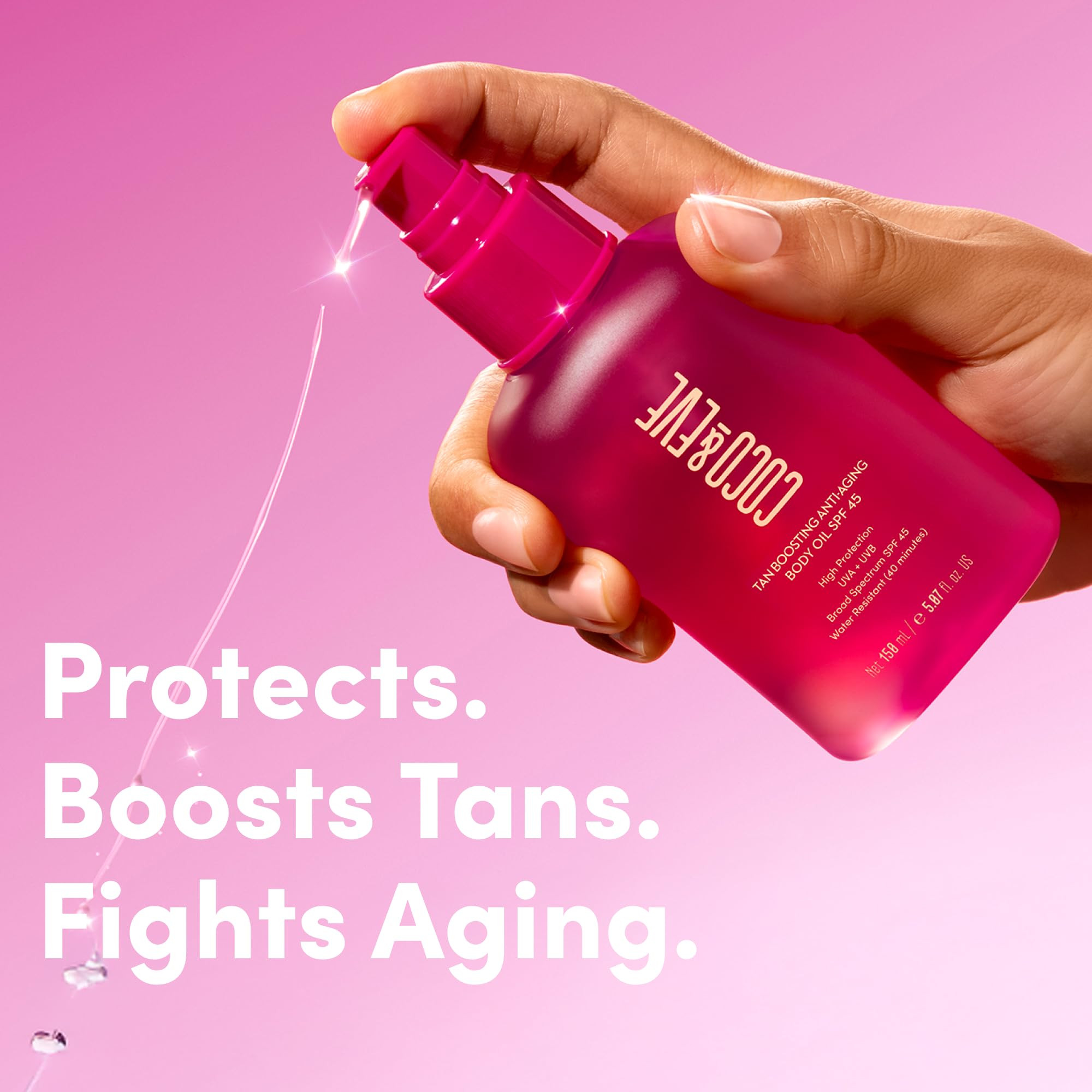 Coco & Eve Tan Boosting Anti-Aging Body Oil SPF45 - Tanning Accelerator Pump, UVA UVB Sun Protect... | Amazon (US)