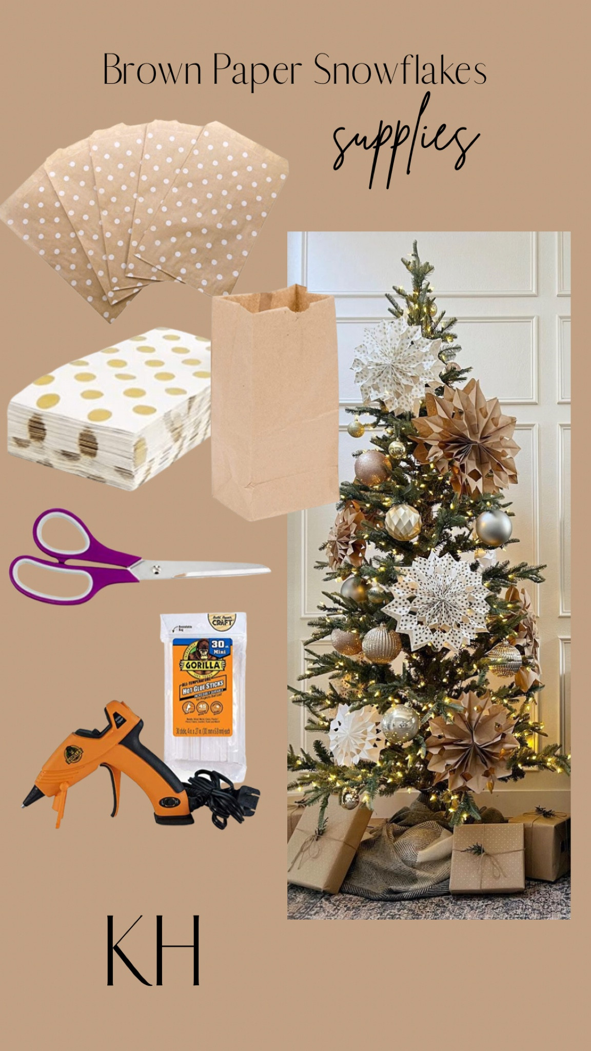 These brown paper snowflakes are perfect for hanging from the ceiling, adding to the tree or garland, really add them anywhere around the house this holiday season. 

#LTKSeasonal #LTKhome #LTKHoliday