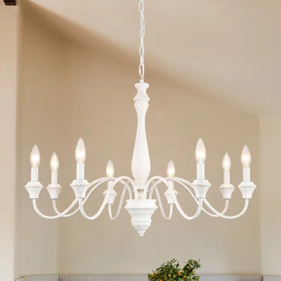 8 - Light Classic / Traditional French Country Candle Chandelier, Farmhouse Chandelier, Modern Dining Room Chandelier for Entryway, Dining room, Livin | Wayfair North America