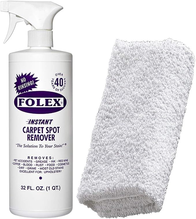 Cemko Cleaning Cloth + Folex Carpet Spray | Instant Rug and Carpet Spot Stain Remover Kit, 32oz | Amazon (US)