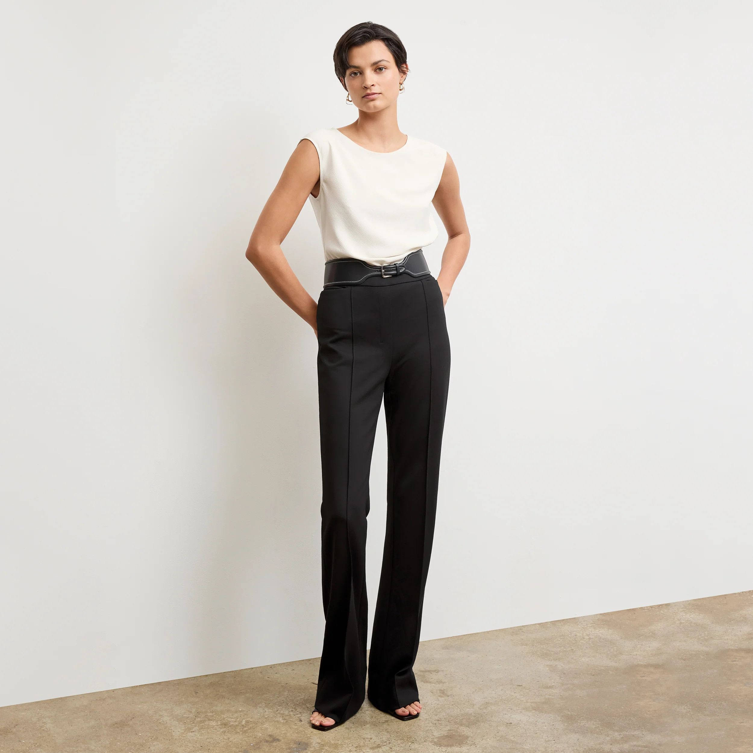 Hart Flare Trouser - Light Ponte :: Black | MM LaFleur