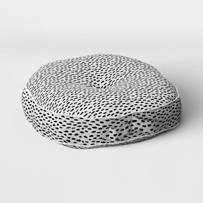 Woven Rounded Outdoor Floor Cushion DuraSeason Fabric™ Black - Opalhouse™ | Target