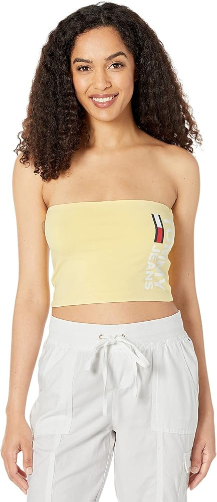 Tommy Hilfiger Women's Bandeau Top – Tube Top With Classic Tommy Jeans Color Block and Logo | Amazon (US)
