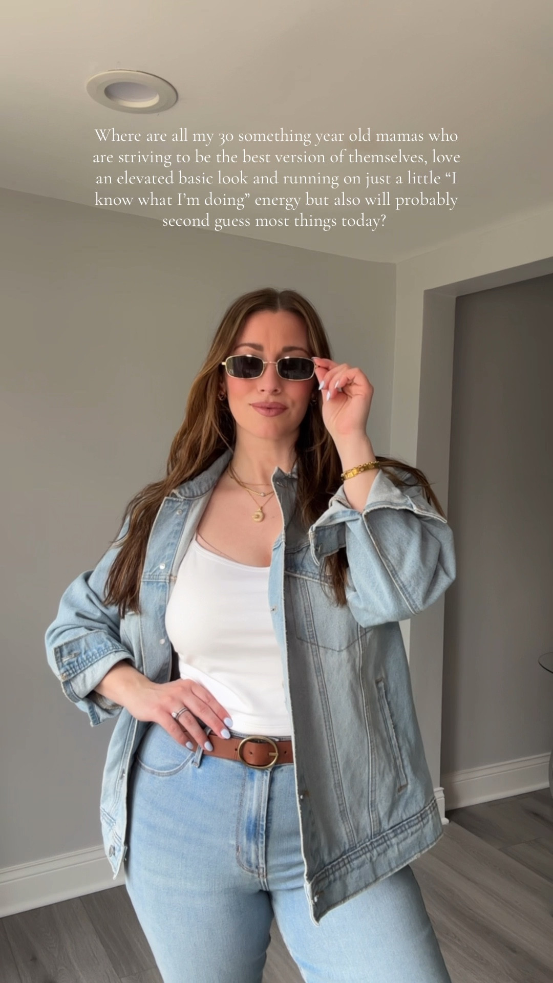 Denim, denim on denim, denim jacket, jean jacket, light wash denim, baggy jean jacket, 90’s inspired denim jacket, jacket, spring jacket, spring coat, white tank top, white camisole, straight leg denim, belt, brown belt, reversible belt, necklace, bubble initial necklace, sunglasses, spring, spring outfit, easy outfit, everyday outfit, denim outfit, trendy outfit, casual outfit, mom, mom outfit 

#LTKFindsUnder50 #LTKFindsUnder100 #LTKStyleTip