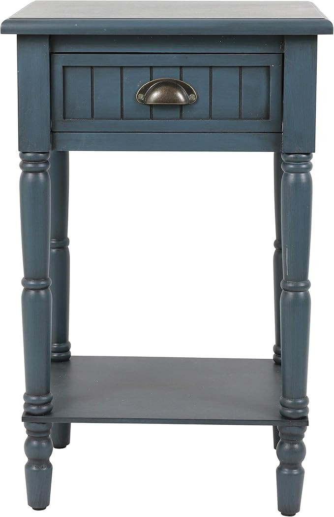 Décor Therapy Bailey Bead board 1-Drawer Accent Table, 14x17x26.5, Antique Navy | Amazon (US)