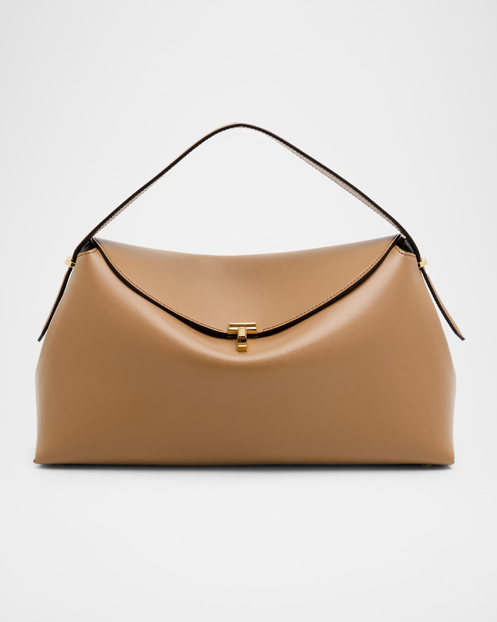 T-Lock Smooth Leather Top-Handle Bag | Neiman Marcus