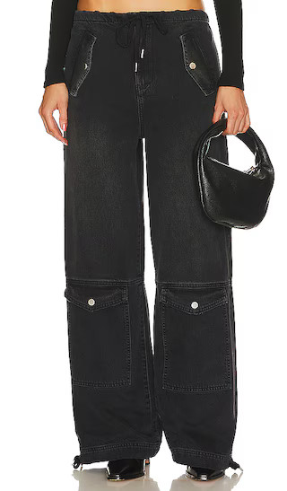 Alix Wide Leg Drawstring Cargo in St Marks | Revolve Clothing (Global)