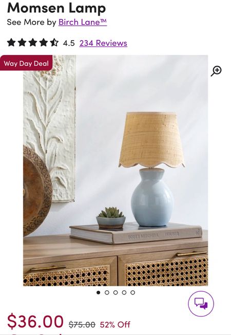 Snagged this cutie scalloped lamp from the WayDay sale! The sweetest color options available. Also comes in a smaller size  So much character! 

#LTKxWayDay #LTKSaleAlert #LTKHome