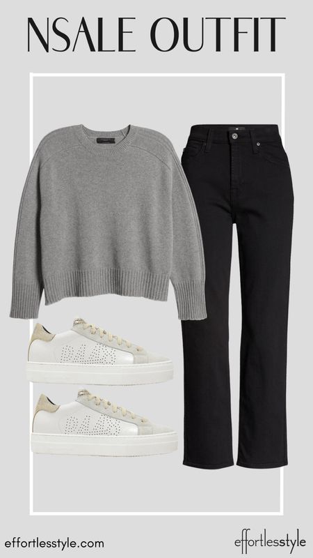 One of our favorite pair of sneakers in the NSale paired against black jeans and a cozy grey sweater….  We can dream of cooler days!

#LTKshoecrush #LTKxNSale #LTKSeasonal