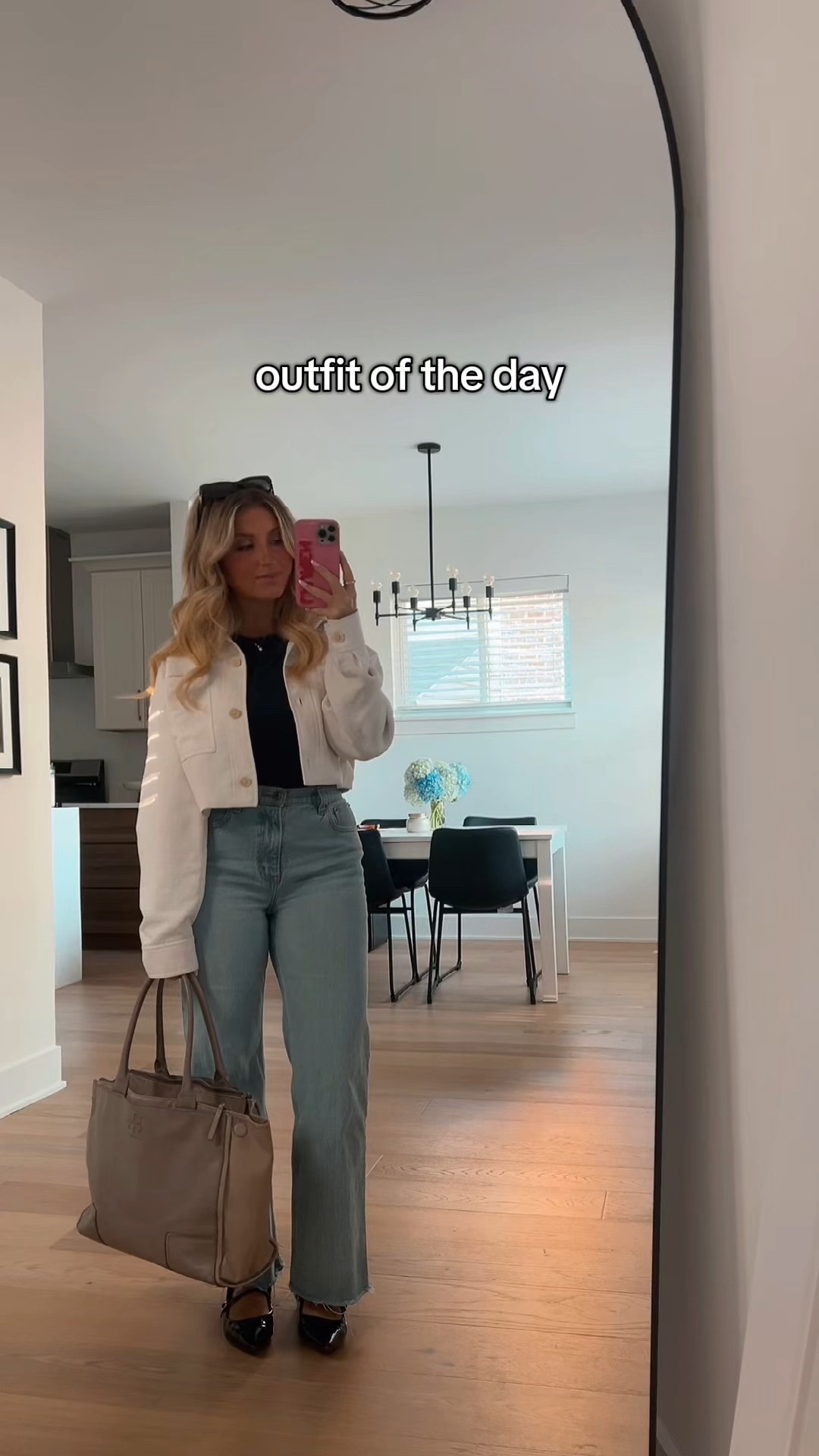 office outfit, office style, workwear, fall transitional outfit, lightweight jacket, Abercrombie denim, ballet flats 

#LTKWorkwear #LTKxMadewell #LTKFindsUnder100