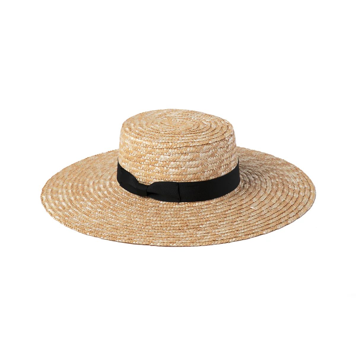 The Spencer Wide Brimmed Boater - Straw Boater Hat in Black | Lack of Color US | Lack of Color