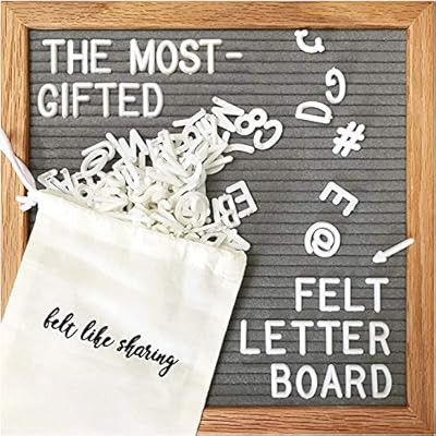 Gray Felt Letter Board 10x10 Inches. Changeable Letter Boards Include 300 White Plastic Letters a... | Amazon (US)