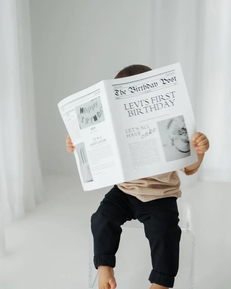 Editable Birthday Newspaper Template: Custom Photo Prop (Digital Download) | Etsy (US)
