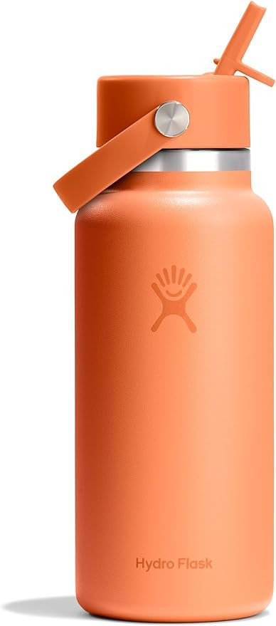 Hydro Flask Water Bottle - Insulated Stainless Steel - Wide Mouth Flex Straw Lid, Non Spill, Leak... | Amazon (US)