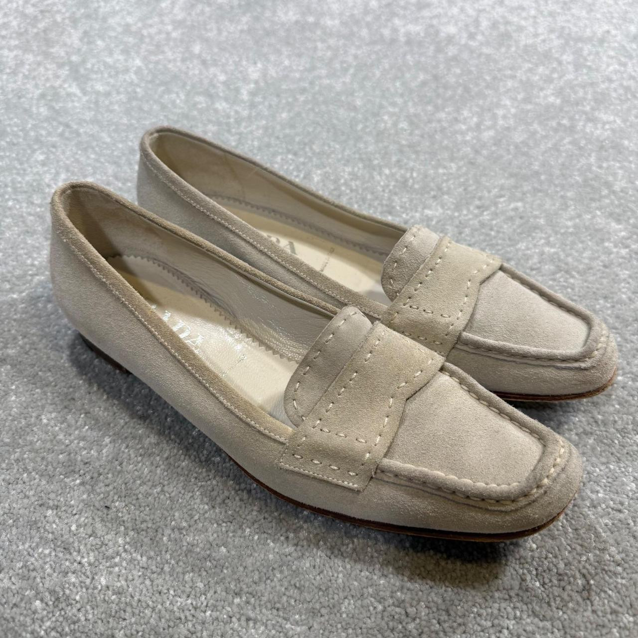 Prada Women's Loafers - Tan/Cream | Depop US