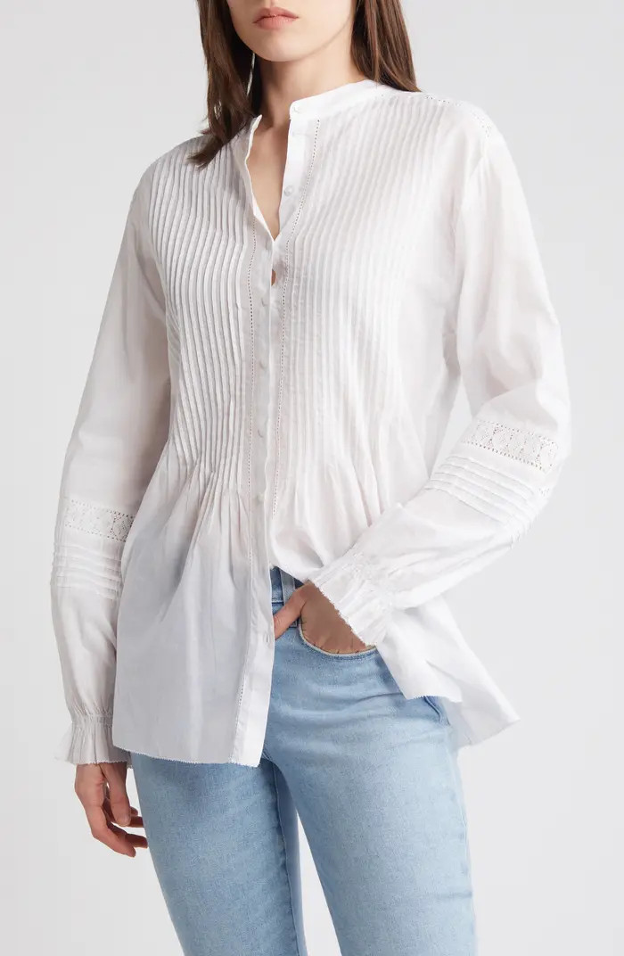Treasure & Bond Pintuck Cotton Poplin Button-Up Shirt | Nordstrom | Nordstrom