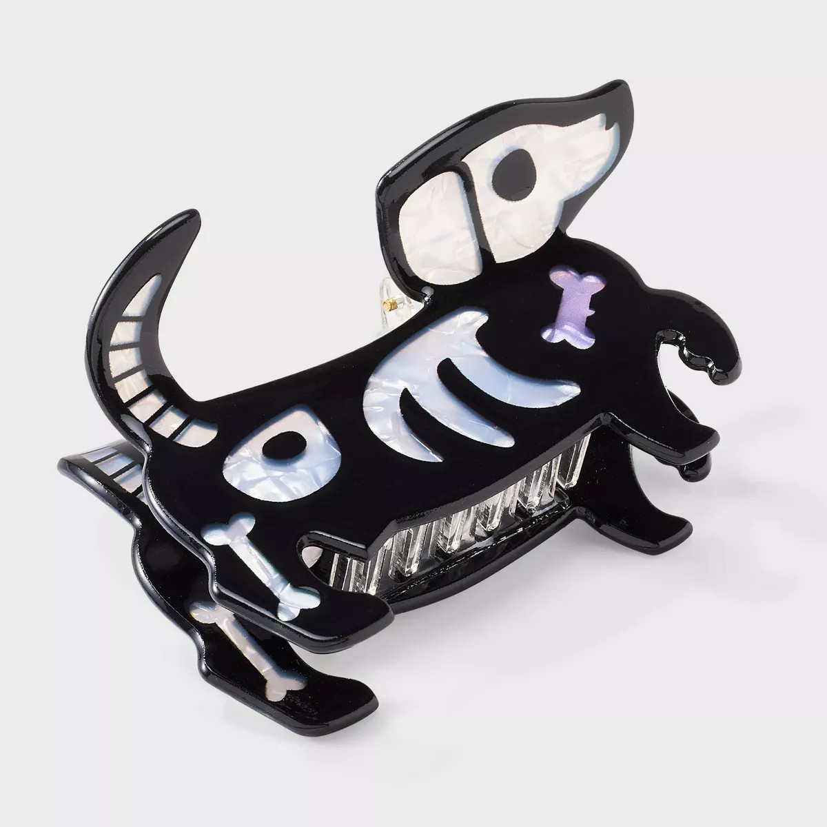 Halloween Skeleton Dog Hair Claw Clip - Black/White | Target