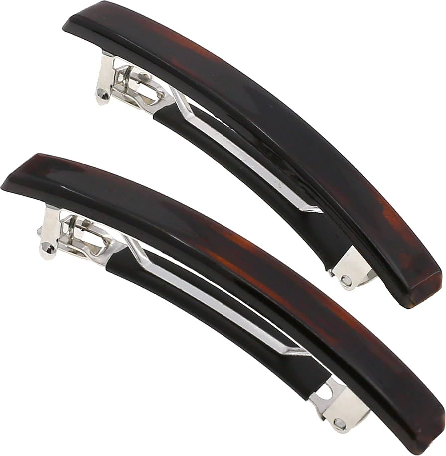 Camila Paris AD1/2 French Hair Barrette Clip for Girls, Set of 2 Rubberized Metal Clasp Strong Ho... | Amazon (US)