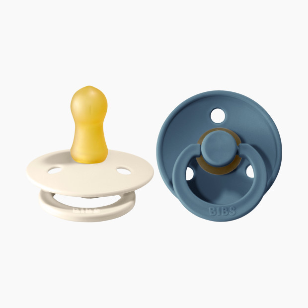 BIBS Natural Rubber Pacifier (2 Pack) in Ivory/Petrol Size 1 | Babylist