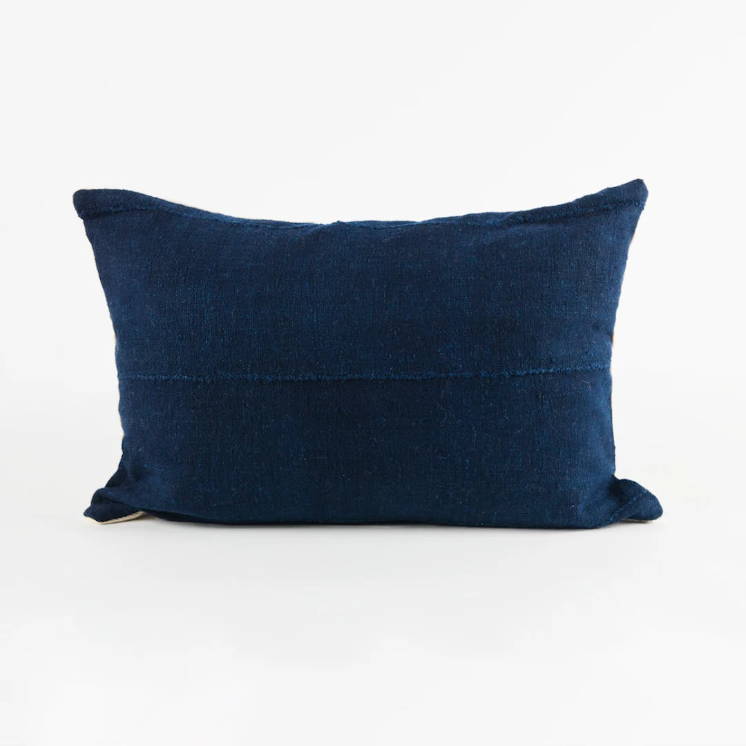 Pillow Cover, Vintage Mud Cloth | Blue Lumbar | ‘Shaun’ Indigo Mud Cloth Pillow Cover | Etsy (US)