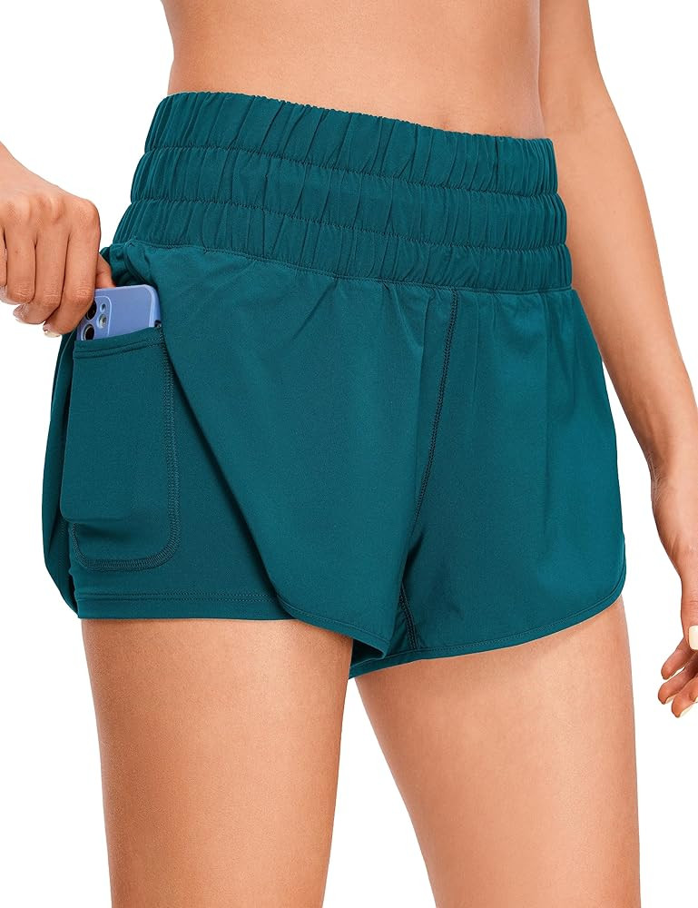 CRZ YOGA 2 in 1 High Waisted Running Shorts for Women 3" - Split Breathable Athletic Tennis Gym W... | Amazon (US)