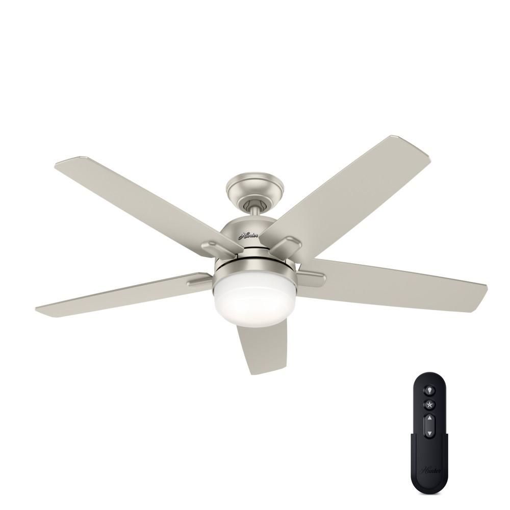 Cavera II 52 in. Indoor Matte Nickel Wifi-Enabled Smart Ceiling Fan with Light Kit & Remote | The Home Depot