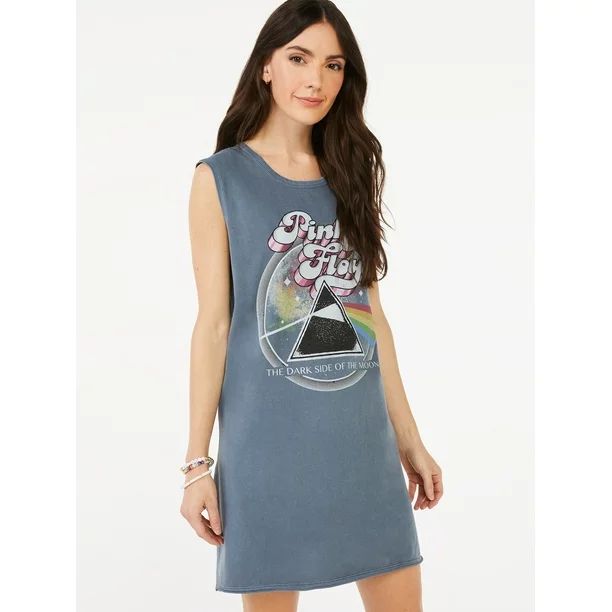 Scoop Women's Pink Floyd Sleeveless T-Shirt Dress | Walmart (US)