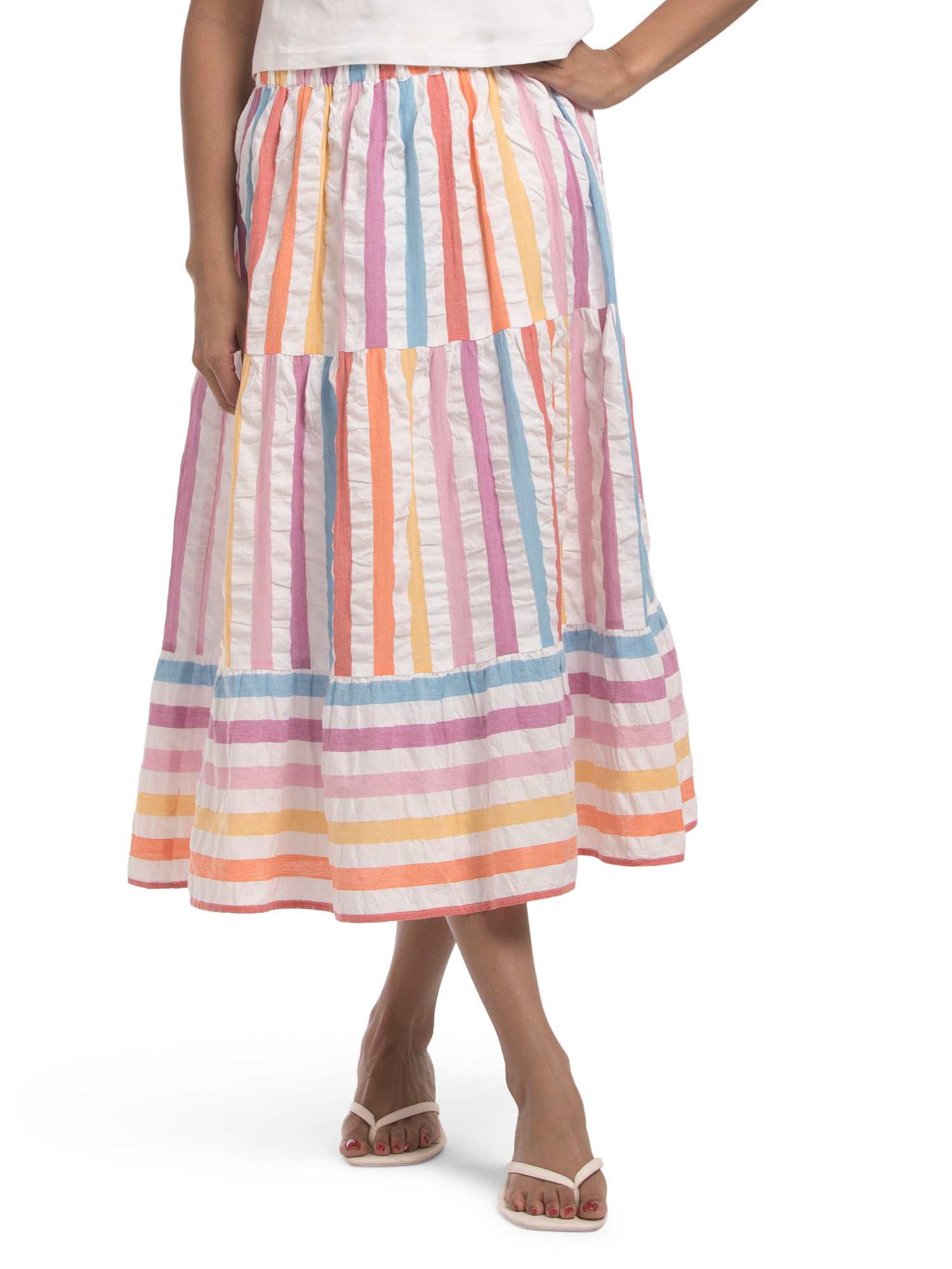 Tiered Striped Skirt | TJ Maxx