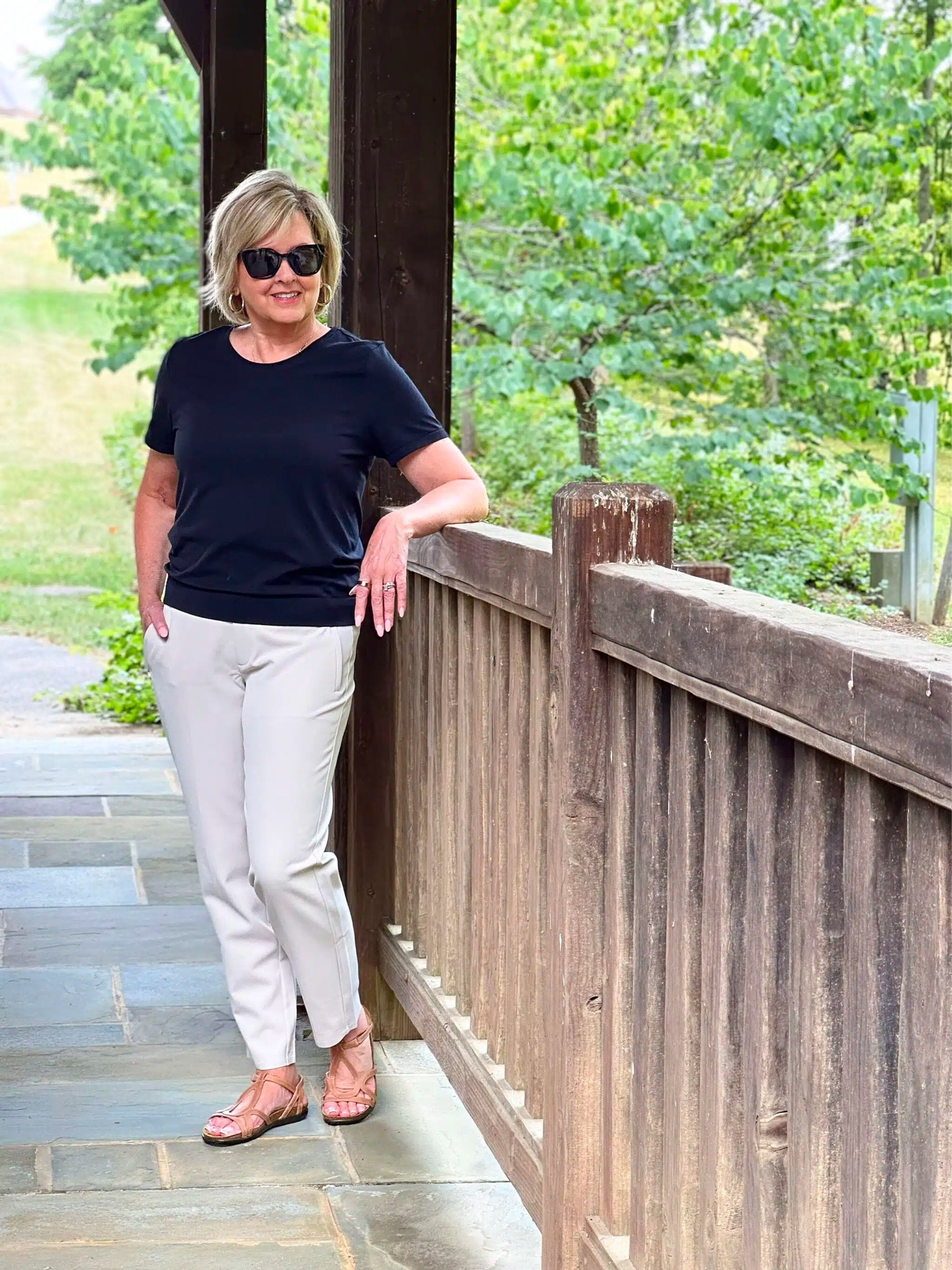 A casual outfit for dinner and sightseeing! My tee is a size large and high-rise pants are a size 6. ￼

#LTKTravel #LTKOver40 #LTKootd