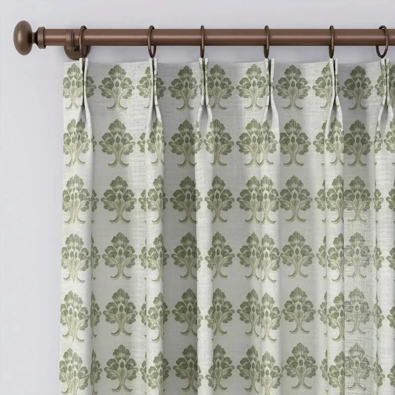 Brexton Cole x TWOPAGES Print Cotton Blend Drapery Pleated | TWOPAGES