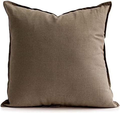 Jeanerlor 24" x 24" Natural Cotton Linen Soft Soild Decorative Square Throw Pillow Covers Green S... | Amazon (US)