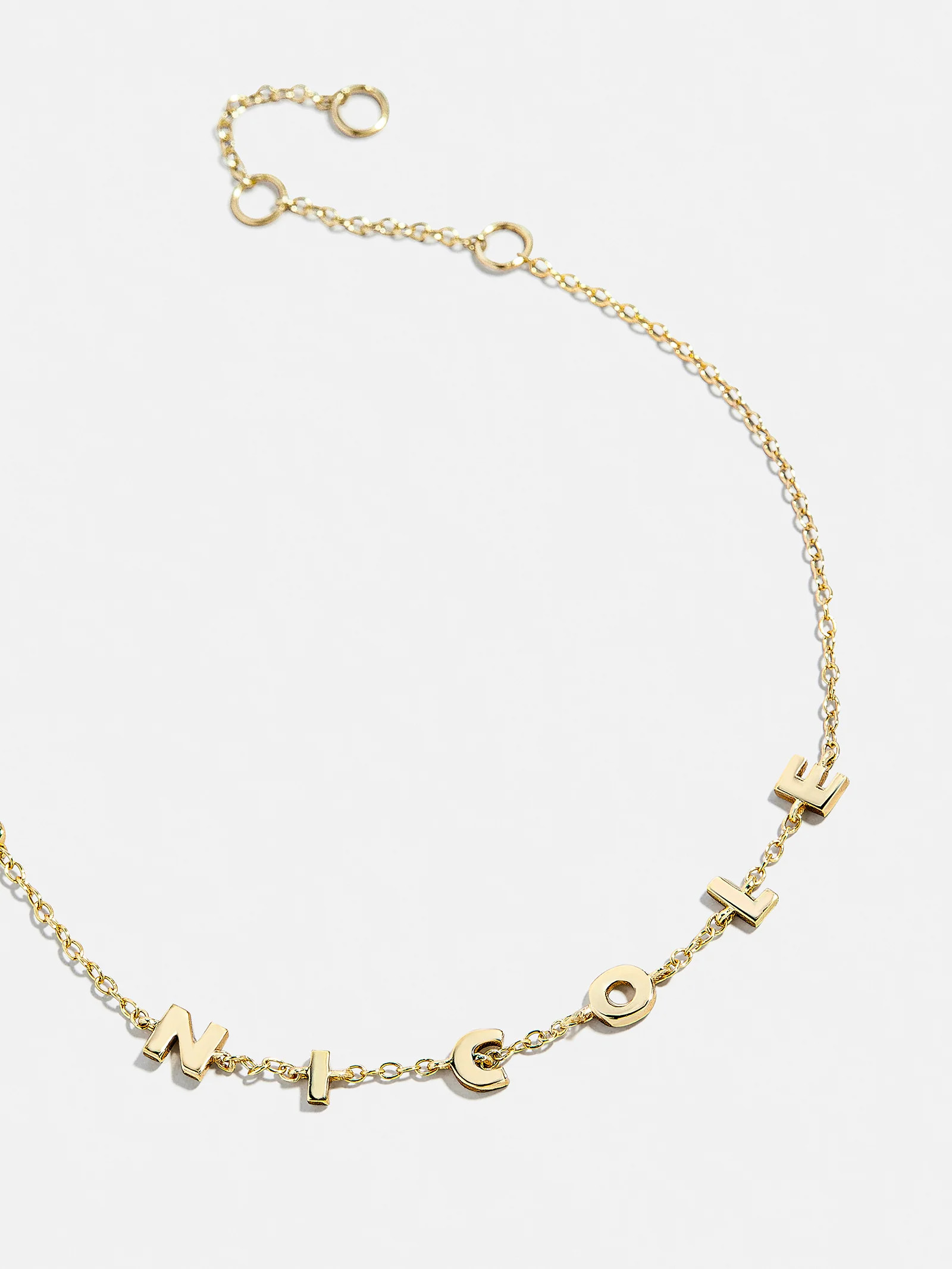 Mini 14K Gold Custom Spaced Letter Name Bracelet - 14K Gold | BaubleBar