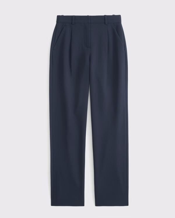 Curve Love A&F Quinn Tailored Straight Pant | Abercrombie & Fitch (US)