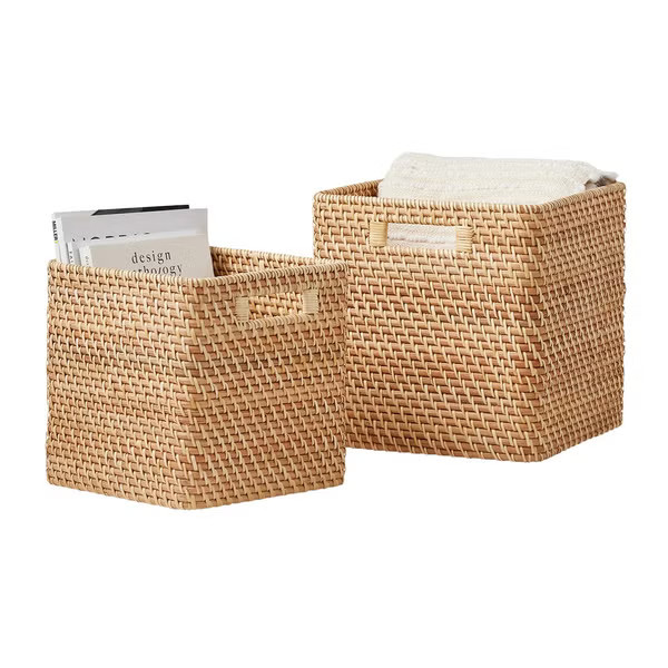 The Container Store Ori Curved Rattan Cubes | The Container Store