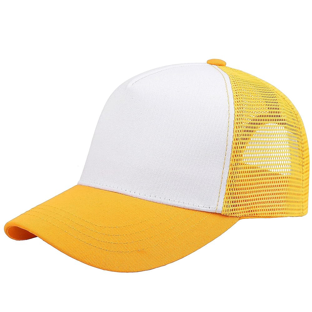 Falari 5-Panel Mesh Baseball Cap, Trucker Hat, Structured Plain Design, Cotton, Adjustable Size | Amazon (US)