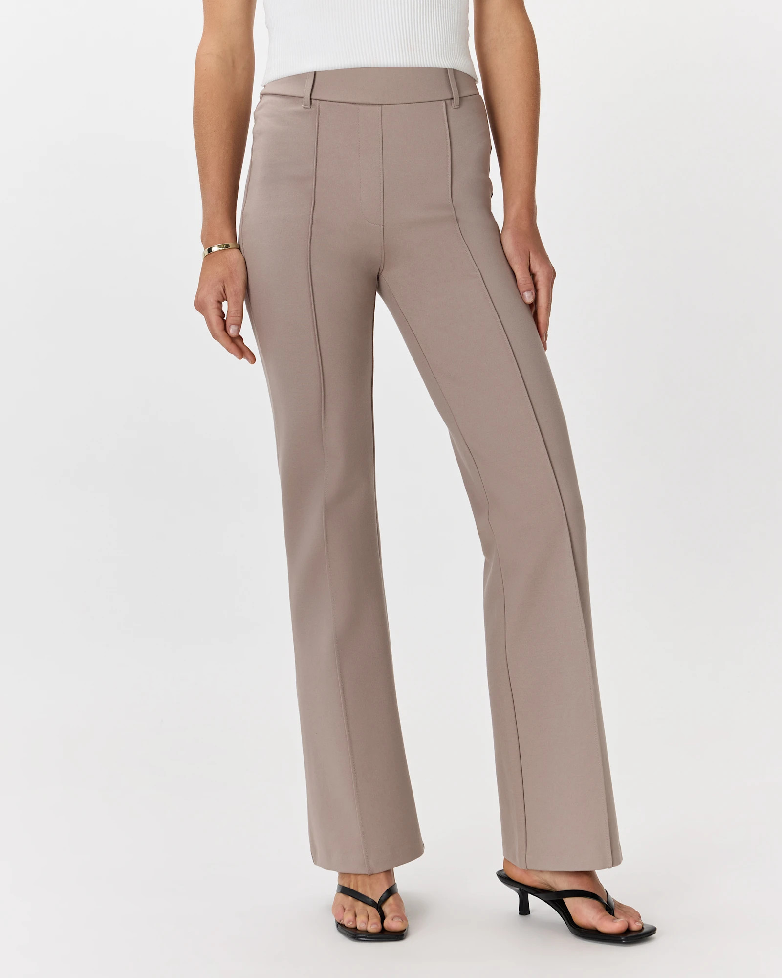 Quince | Women's Ultra-Stretch Ponte Flare Leg Pants in Navy, Size XS, Rayon | Quince