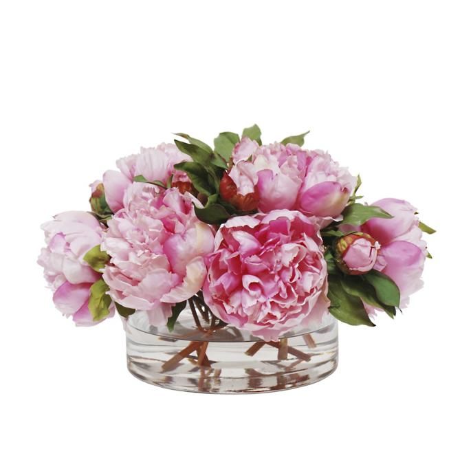Peony in Open Cylinder Vase | Frontgate | Frontgate