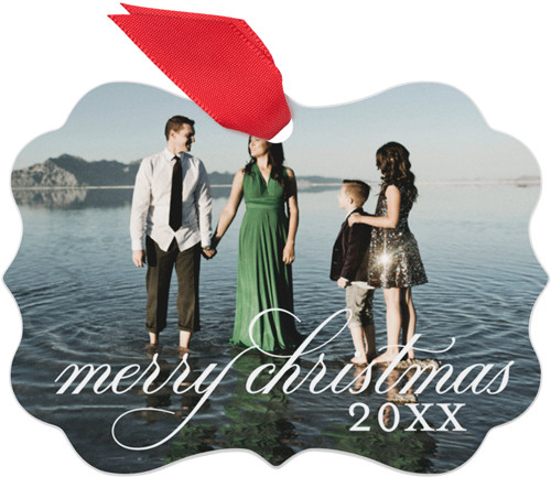 Classic Merry Christmas Metal Ornament | Shutterfly