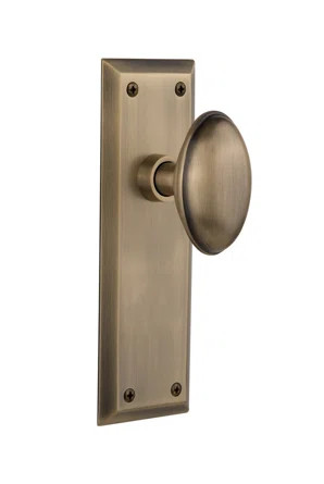 Nostalgic Warehouse Homestead Single Dummy Door Knob with New York Long Plate | Wayfair | Wayfair North America