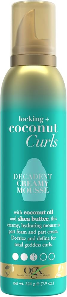 OGX Locking + Coconut Curls Decadent Creamy Mousse, 7.9 Ounce | Amazon (US)