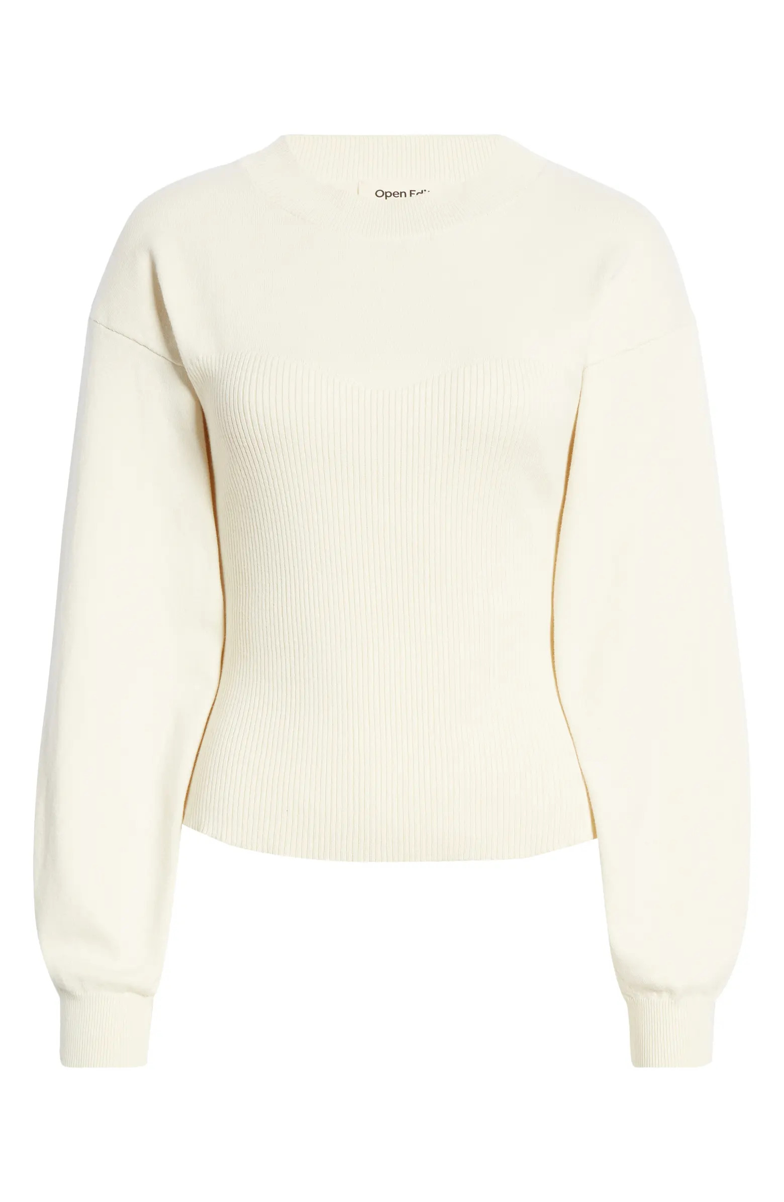 Corset Detail Cotton Blend Sweater | Nordstrom