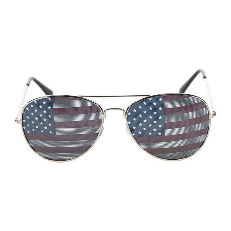 Aviator Metal Sunglasses Red/White/Blue - Sun Squad™ | Target